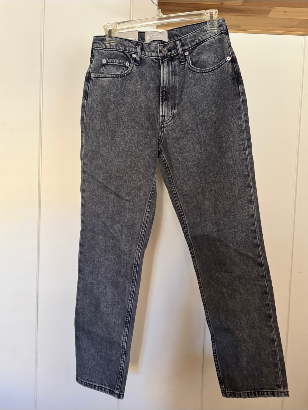 Everlane Original Cheeky Washed Black Straight Jeans